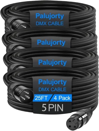 Miniatura 12 de Paquete de 2 cables DMX de 5 pines de 10 pies con 3 conductores para iluminación de escenario y controlador
