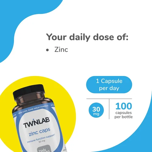 Miniatura 3 de Twinlab Zinc Caps - Suplementos de zinc para apoyar la salud saludable de la piel y la salud inmunológica - 30 mg, 100 cápsulas (paquete de 2)