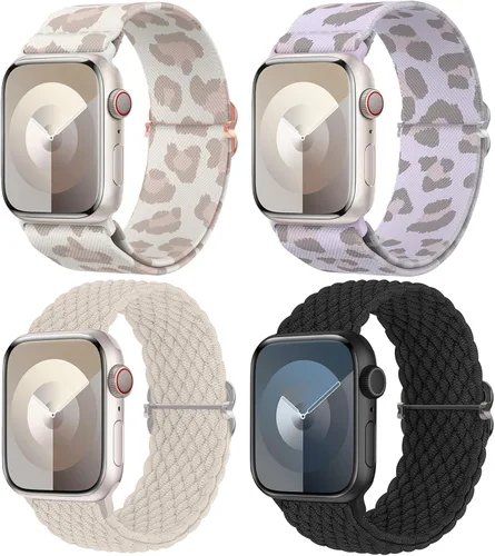 Miniatura 22 de Delidigi Correas elásticas compatibles para Apple Watch de 40 mm, 38 mm, 41 mm, 42 mm, 44 mm, 45 mm, 46 mm, 49 mm, correas de nailon trenzadas