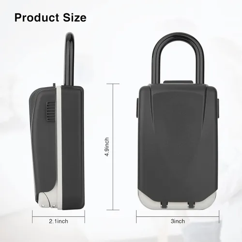 Miniatura 2 de Caja de bloqueo de llave para exteriores, caja de seguridad para llaves de casa, caja de seguridad para llaves para almacenamiento de llaves al aire