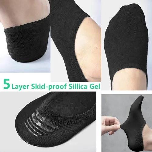 Miniatura 4 de DIBAOLONG - Calcetines invisibles para mujer, diseño de corte bajo, plano y antideslizante (paquete de 6 o 12 pares)