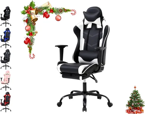 Miniatura 10 de Silla para videojuegos, silla de videojuegos, silla de juegos de computadora barata, silla de juegos de piel sintética, respaldo alto, silla