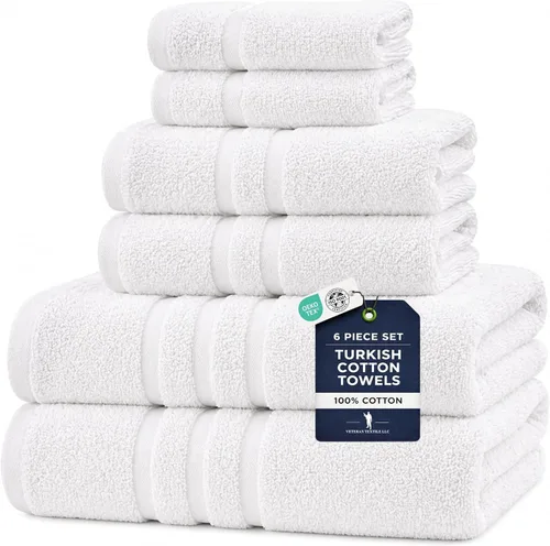 Miniatura 14 de Veteran Textile LLC - 6 piezas - Algodón turco - Juego de toallas de lujo para baño y cocina, 2 toallas de baño, 2 toallas de mano y 2 paños de baño
