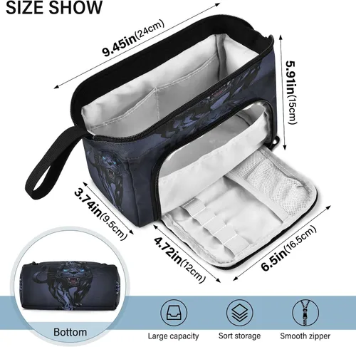 Miniatura 3 de SUABO Estuche para lápices de gran capacidad, bolsa de agua de fuego de fútbol americano, estuche para lápices, bolsa de papelería, bolsa