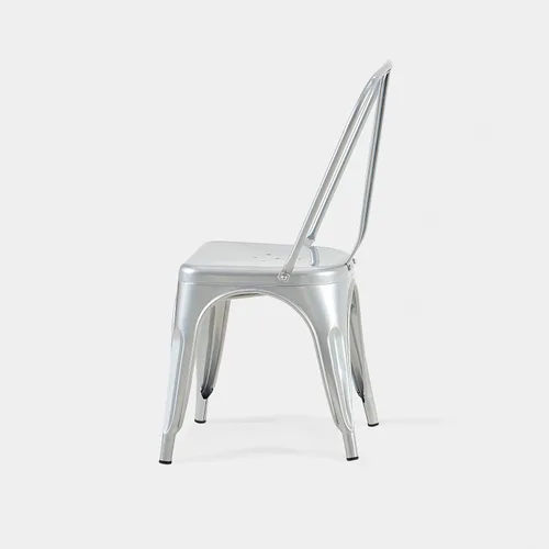 Miniatura 3 de Juego de 2 sillas de comedor industriales de metal de 18 pulgadas de altura de asiento, apilables, para interiores y exteriores, superficie ligera