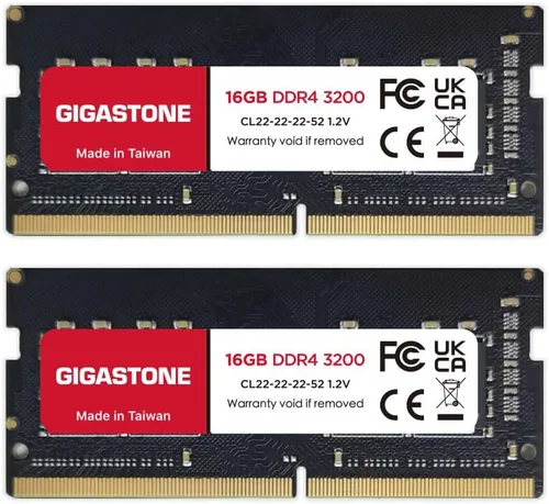 【Portátil DDR4 RAM solamente】GIGASTONE Kit de 32 GB (2 x 16 GB) DDR4 3200 MHz (2933 MHz o 2666 MHz) PC4-25600 (PC4-23400, 21300) CL22 1.2V SODIMM