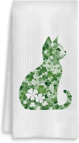 Miniatura 13 de Toalla de cocina con gato floral, toalla de mano con gato floral para decoración de baño, toalla de té para platos de cocina con gatito