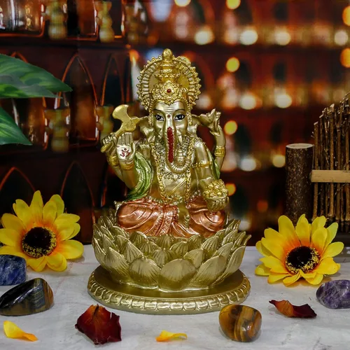 Figura de ídolo hindú de resina de 6.3 pulgadas de alto, estatua de ídolo, elefante, Dios Ganpati, para el hogar, templo, mandir, altar, santuario,