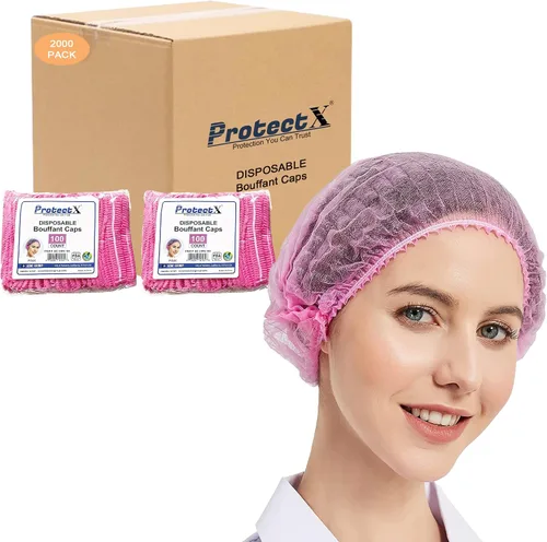 Miniatura 13 de ProtectX Paquete de 100 redes desechables negras para el cabello, cubierta elástica para la cabeza, gorras Bouffant, cubierta de cabeza