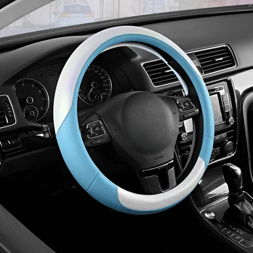 Miniatura 16 de Road Comforts Funda para Volante – Funda para Volante de Cuero Transpirable, Agarre Antideslizante, Ajuste Universal de 14.5" a 15", Resistente al
