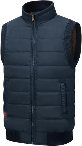 Miniatura 37 de Msmsse Chalecos de invierno para hombre, con forro polar, acolchado, casual, sin mangas