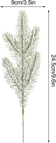 Miniatura 2 de Wnvivi 30 ramas de pino esmerilado de nieve, ramas de árbol de Navidad nevadas, ramas de pino falsas, tallos de acebo para manualidades, corona
