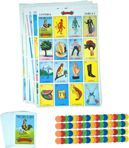 Miniatura 5 de El juego original de Loteria, Loteria Mexican Bingo, Loteria Mexicana, tarjetas La Loteria y fichas de bingo incluidas - 20 jugadores