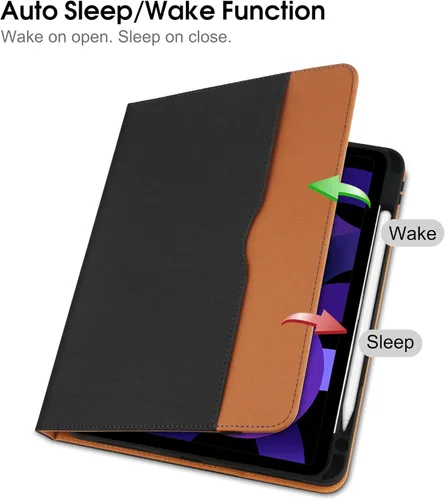 Miniatura 5 de Funda para iPad Air de 5ª/4ª generación 2022/2020, para iPad Air de 10.9 pulgadas, con soporte para lápiz integrado y correa de mano, apagado