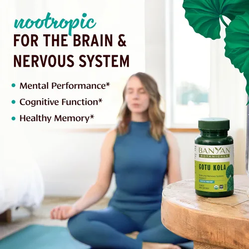 Miniatura 2 de Banyan Botanicals Brahmi/Gotu Kola Tablets - USDA Organic - 90 tabletas - Centella asiática - Apoya la concentración, el estado de alerta y un
