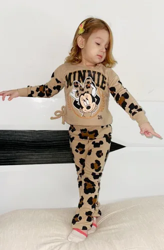 Miniatura 25 de Disney Minnie Mouse - Conjunto de sudadera de forro polar y leggings acampanados, tallas para bebés y niños grandes (18 meses - 10-12)