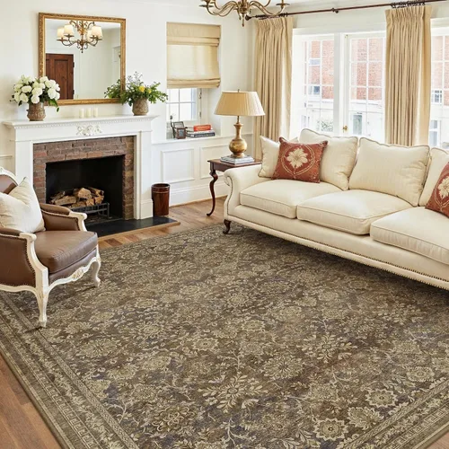Miniatura 128 de PureCozy Alfombra de área beige de 2 x 3 pulgadas, lavable, vintage, pequeña, para entrada, cocina, suave, retro, floral, de pelo bajo, tapete