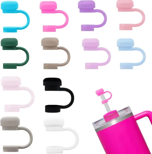 Miniatura 7 de LDKEDKF 11 piezas de cubiertas para pajitas de vaso Stanley, tapa de silicona para pajitas de vaso Stanley de 30 y 40 onzas con vasos, accesorios