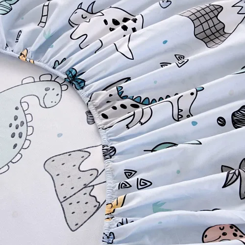 Miniatura 3 de Juego de sábanas suaves y fundas de almohada para cama Dnio, 2 piezas, sábanas para niños con estampado de dinosaurios tamaño individual 2 piezas
