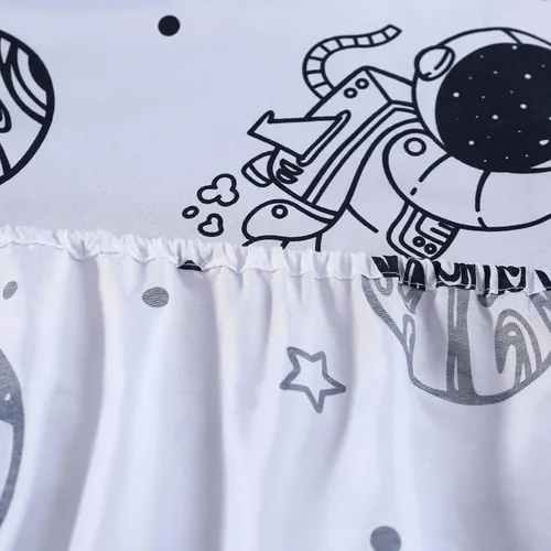 Miniatura 7 de MAG Juego de sábanas de 3 piezas tamaño individual, diseño de planetas galaxias a base de blanco, microfibra súper suave, para niños, adolescentes