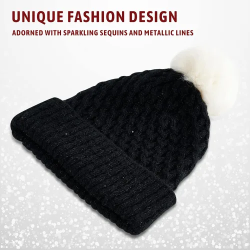 Miniatura 3 de zowya Gorro de punto suave cálido para mujeres y hombres, sombrero de invierno de doble cara