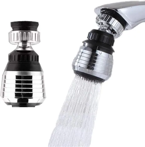 Paquete de 2 rociadores de filtro aireador de grifo, fregadero giratorio de 360 grados para ahorro de agua para cocina y baño (corto)