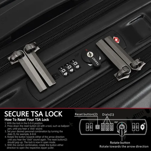 Miniatura 6 de TydeCkare Equipaje de mano de 16" con 2 compartimentos para portátil, Negro, 16 pulg., Negocios
