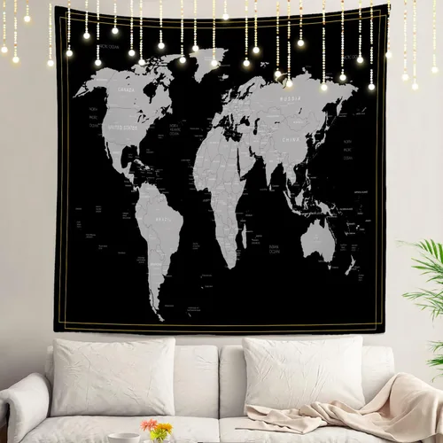 Miniatura 120 de Shrahala Tapiz de pared de hojas de arce otoñal, hojas rojas llameantes, fondo negro, tapiz grande para colgar en la pared, tapiz decorativo