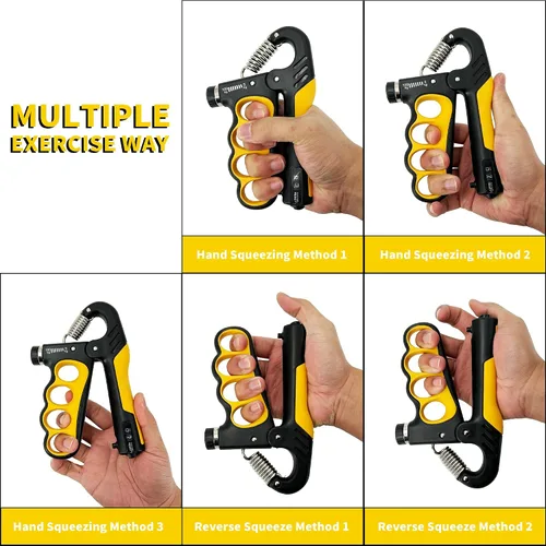 Miniatura 7 de Senston Entrenador de fuerza de agarre, paquete de 2, probador de fuerza de agarre de mano, fortalecedor de antebrazo, medidor digital de agarre