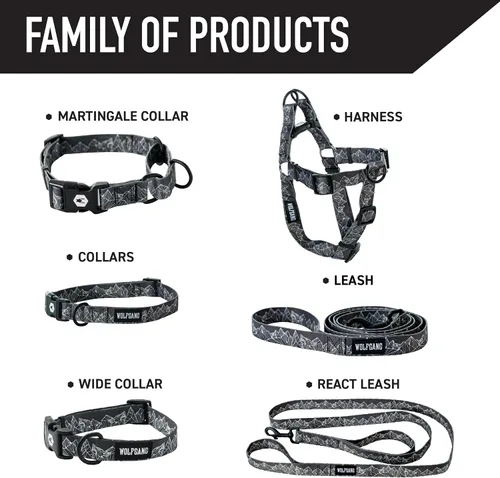 Miniatura 5 de Wolfgang - Collar de perro resistente y ajustable con hebilla de nailon de liberación rápida para caminar y entrenar, estampado WolfMountain