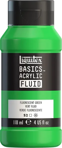 Miniatura 42 de Liquitex BASICS Pintura acrílica fluida, botella de 118ml (4 onzas), tono amarillo cadmio medio Tono medio amarillo cadmio