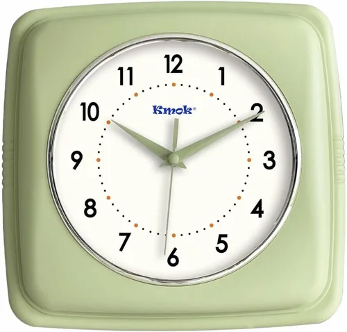 Miniatura 8 de Reloj de pared cuadrado retro de 9 pulgadas, funciona con pilas, reloj decorativo silencioso sin tictac para el hogar, oficina, cocina, dormitorio