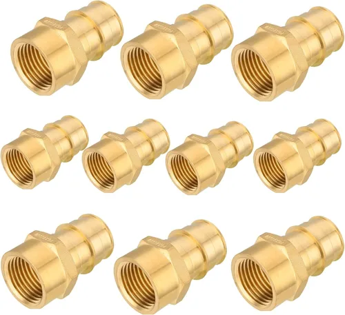 Miniatura 10 de Paquete de 5 accesorios PEX-A, adaptador NPT hembra de expansión de latón de 1 x 1 pulgada, adaptador roscado hembra PEX ASTM F1960 para tubos Pex