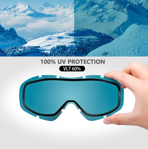 Miniatura 88 de OutdoorMaster OTG Gafas de esquí – Gafas sobre lentes para esquí y snowboard para hombres, mujeres y jóvenes – 100% de protección UV A1-vlt 46%