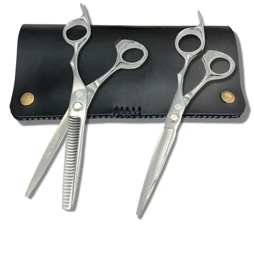 Saki Shears Juego de tijeras profesionales de 6 pulgadas, incluye tijeras, tijeras para adelgazar y maquinilla de afeitar para el cabello, hechas de