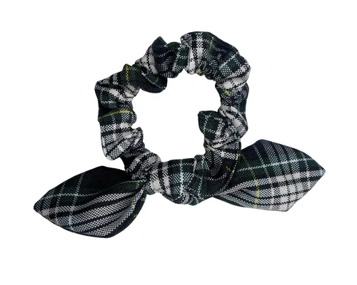 Back to School/Uniform Plaid Scrunchie bunny ear Bowknot/School Uniform Plaid/Ponytail Bow Scrunchie/Plaid Accessories (Crusaders-Plaid 61)