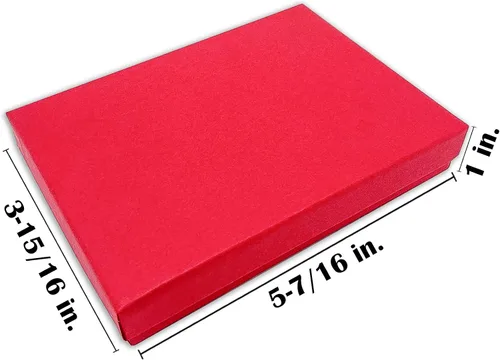 Miniatura 85 de TheDisplayGuys - Paquete de 25 cajas de cartón rellenas de algodón #33 para joyas, color rojo mate (3.5 x 3.5 x 1.0 pulgadas), para envío