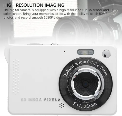 Miniatura 5 de Cámara digital vintage de 50 MP 1080P, cámara compacta de apuntar y disparar, enfoque automático con zoom 16X, cámara retro regalo