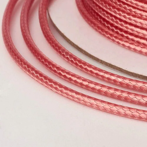 Miniatura 2 de Cordón de poliéster encerado rojo indio de 100 yardas, hilos de cera coreana trenzados para collar, pulsera, cables de alambre de 0.079 pulgadas