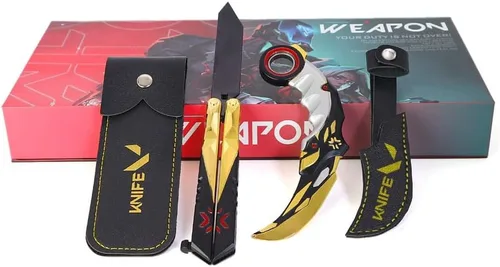Miniatura 5 de Valorant Champion Karambit Knife Model 2022 Juego de caja de regalo conmemorativa para eventos de juego (caja de regalo, juego de 2)