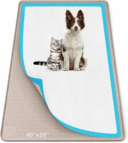 Miniatura 29 de Soporte para orina para perros, 51 x 25.6 pulgadas, de silicona, a prueba de fugas, borde alto, antiderrames, para cachorros, gatos, conejos