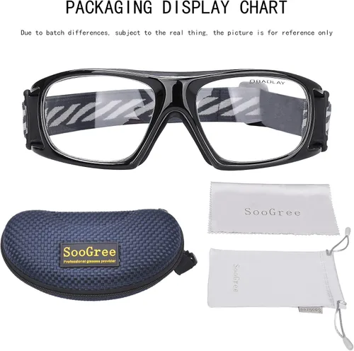 Miniatura 6 de SooGree Gafas deportivas para baloncesto, fútbol, fútbol, gafas protectoras de seguridad, gafas de raquetbol para adultos, lentes reemplazables