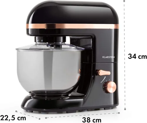 Miniatura 8 de KLARSTEIN Bella Elegance - Batidora eléctrica de pie, molinillo, batidora de carne, batidora de alimentos, batidora de masa, batidora, cuenco