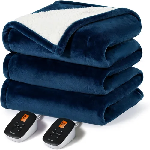 Miniatura 11 de Sunable Manta Eléctrica con Calefacción - Manta de Calefacción Suave y Cómoda Lavable a Máquina con 4 Configuraciones de Calor 50×60 pulgadas