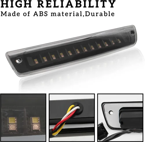 Miniatura 3 de Tercera luz de freno LED para Ram 1500 2500 3500 94-01, KEWISAUTO negro ahumado LED 3ª luz trasera de freno trasero para Dodge Ram 1500 2500 3500