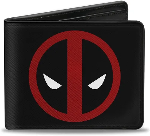 Buckle-Down Billetera plegable de PU para hombre, logotipo de Deadpool, negrorojoblanco, multicolor, 4.0 x 3.5 pulgadas, Varios colores, Buckle-down
