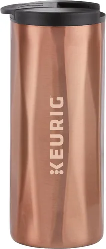 Keurig Taza de Viaje de Café de Acero Inoxidable Facetada, Se Adapta Debajo de Cualquier Cafetera de Cápsulas K-Cup de Keurig, 14 oz, Cobre