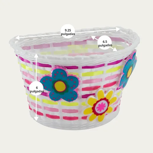 Miniatura 5 de Schwinn Cesta de bicicleta para niños, con flores iluminadas activadas por movimiento, se adapta a la mayoría de manillares de bicicleta para niños