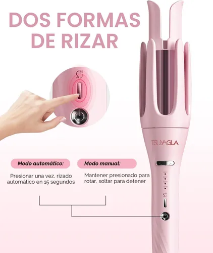 Miniatura 3 de Rizador de pelo automático 3 en 1, rizador de pelo con 3 barriles (1" - 1.25" - 1.5"), rizador giratorio con 3 temperaturas, rotación de 2 vías, Rosa