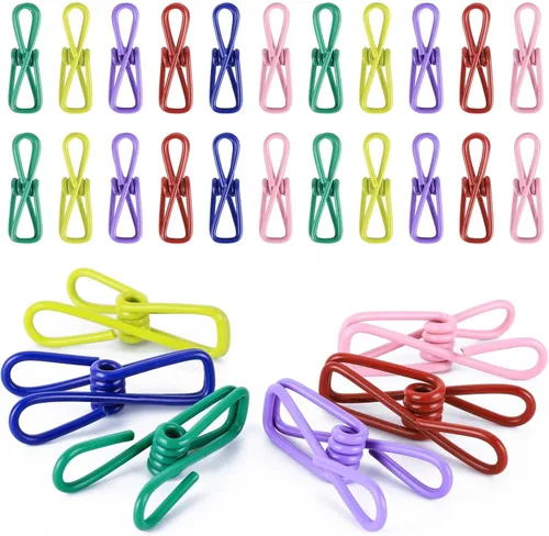 Miniatura 11 de 50 unids 2.2 pulgadas coloreados alfileres impermeables de metal Chip Clips Clip de acero para bolsa de alimentos, bolsa de papas fritas, papel
